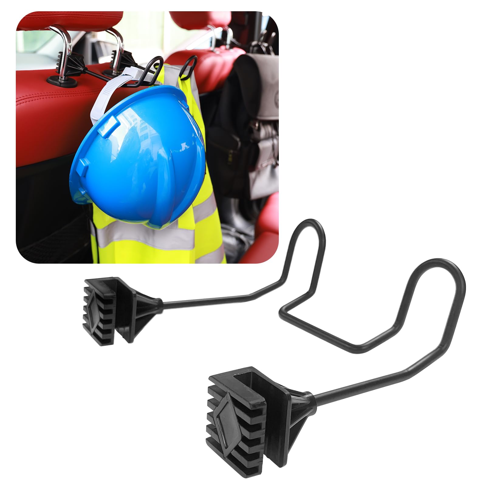 GODLIY Hard Hat Holder for Truck, Heavy-Duty Metal Car Headrest - Product Imagery