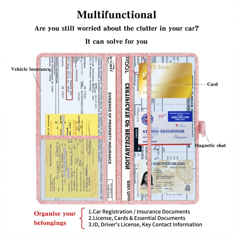 TILDOSAC 2 Ppack Leather Car Registration and Insurance Card - Product Imagery