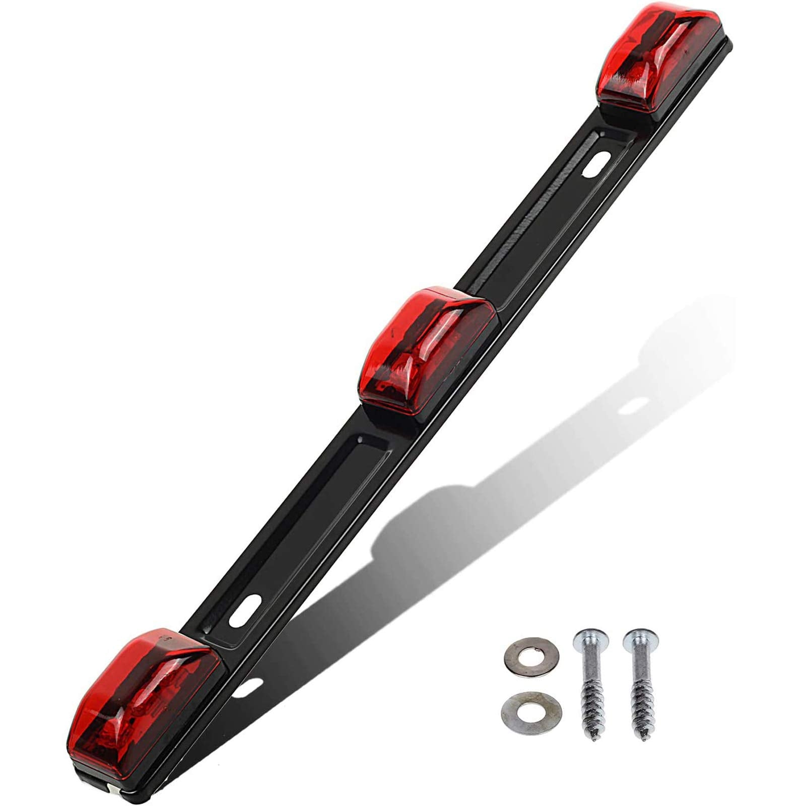 Partsam Red Clearance ID BAR Marker Light 3 Light 9 LED Trailer - Product Imagery