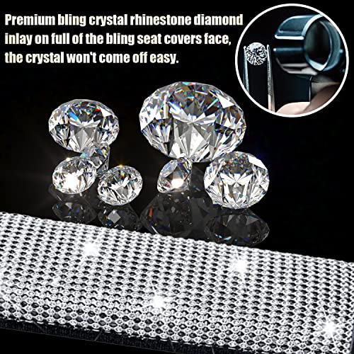 JDDRY 2PC Bling Seat Belt Covers for Womens,Silver - Product Imagery