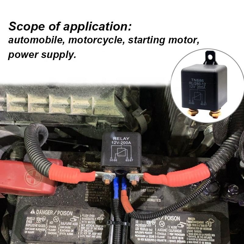 Automotive Relay 12V/24V 200A 2.4W Continuous Type for Cars - Product Imagery