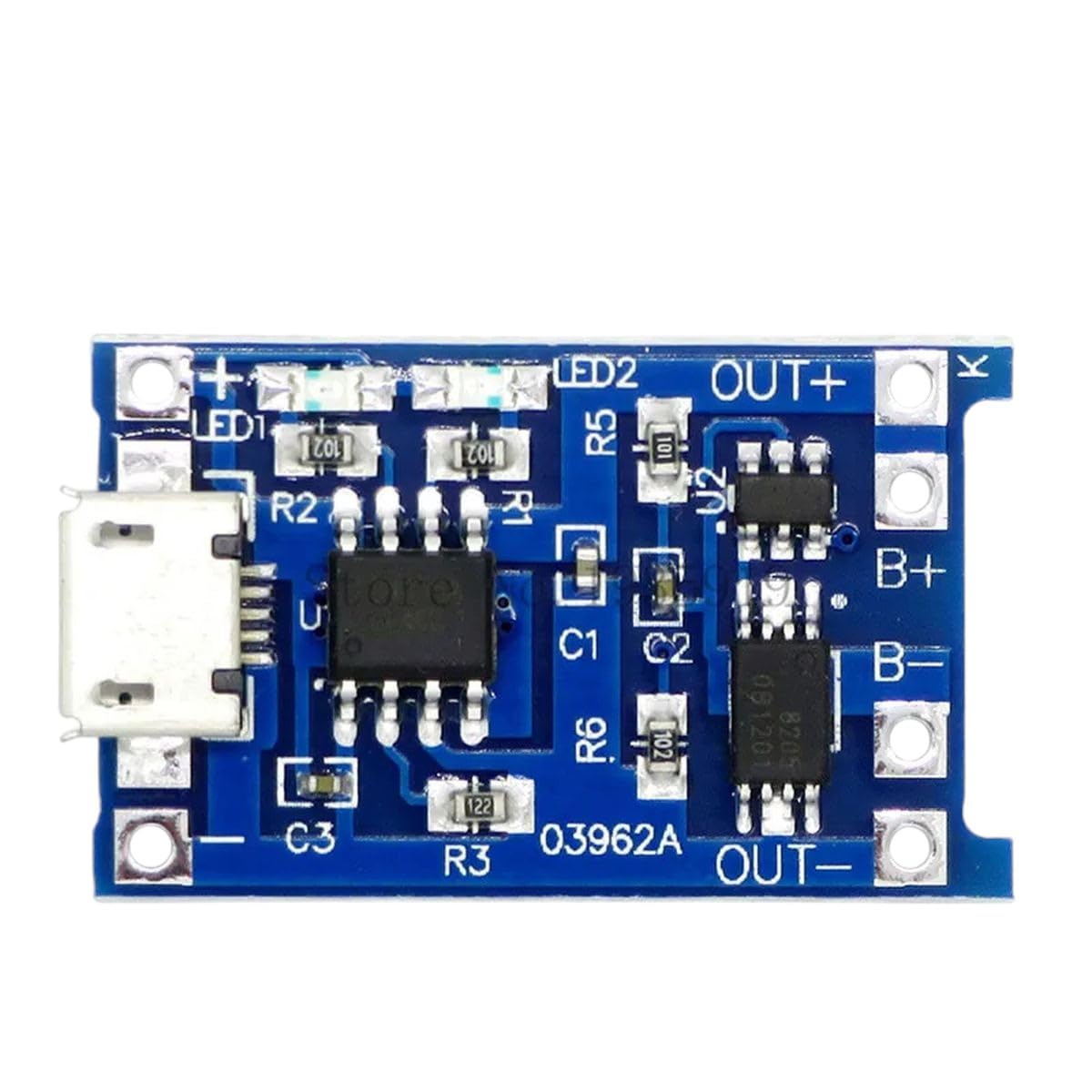 10Pcs Micro USB 5V 1A 18650 TP4056 Lithium Ba [ttery Charger - Product Imagery