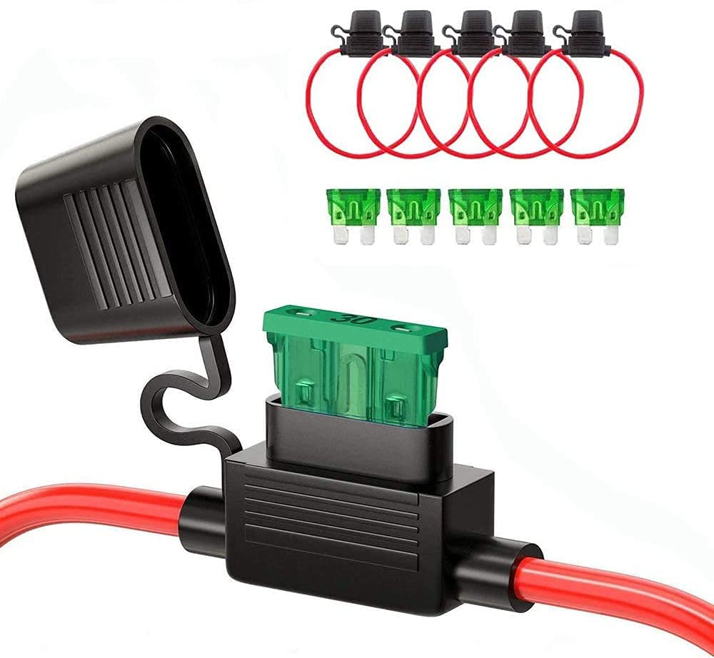 MCIGICM 12 AWG Inline Fuse Holder with 30A ATC/ATO Blade Fuse, 5 - Product Imagery