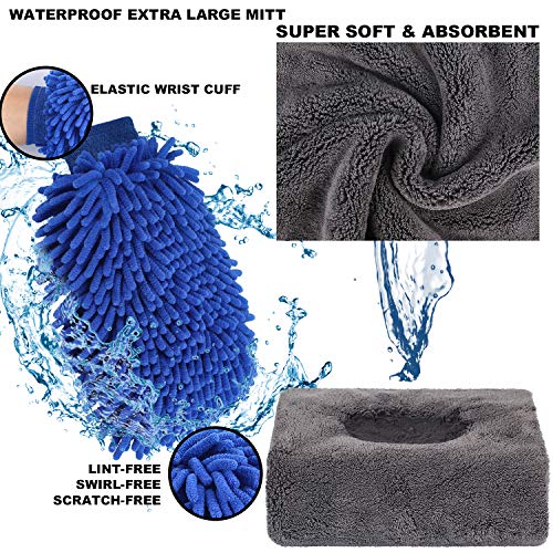 22Pcs Car Wash Cleaning Tools Kit Car Detailing Set with Blue - Product Imagery