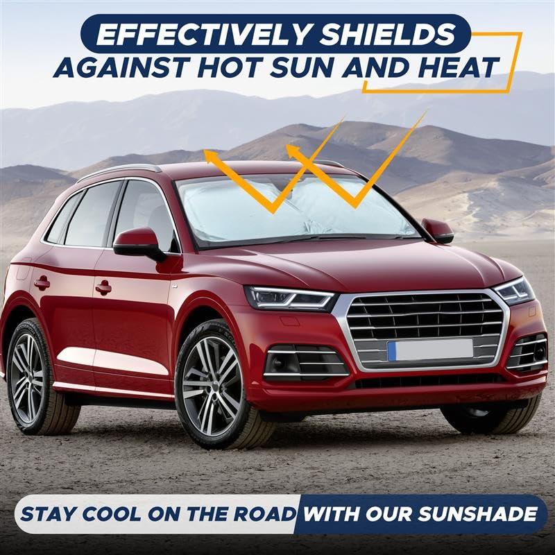 Econour Car Windshield Sun Shade, Front Window Sun Blocker for - Product Imagery