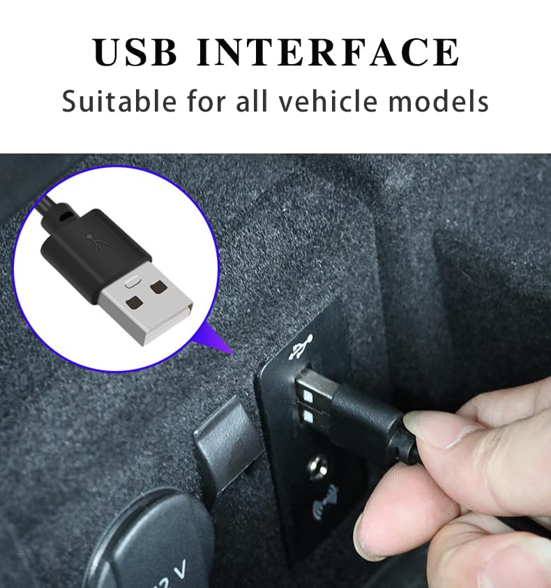 4 in 1 Car Interior LED Ambient Light Kit, Blue - Product Imagery