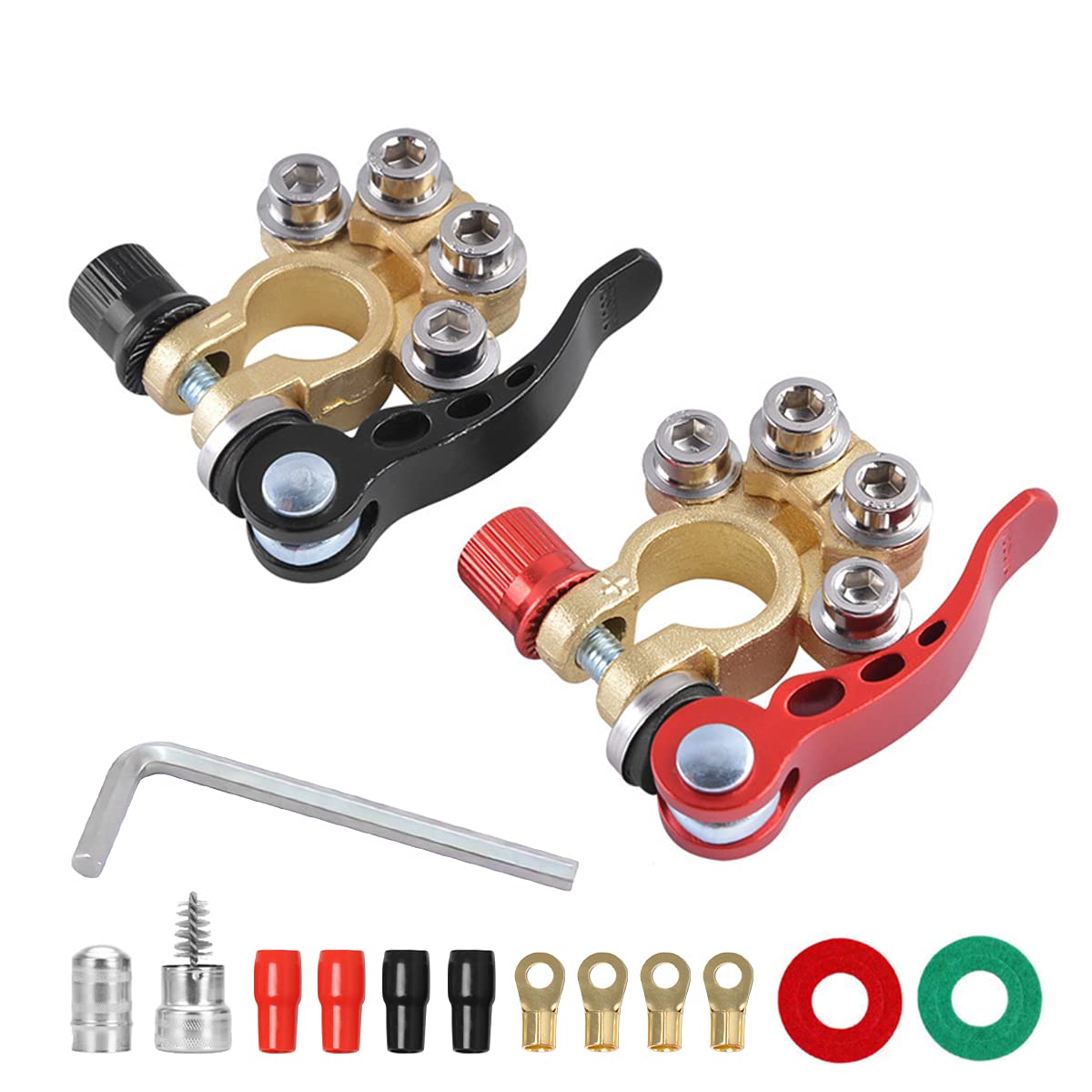 Moly Magnolia 2PCS 4-Way Quick-Release Car Battery Terminal - Product Imagery