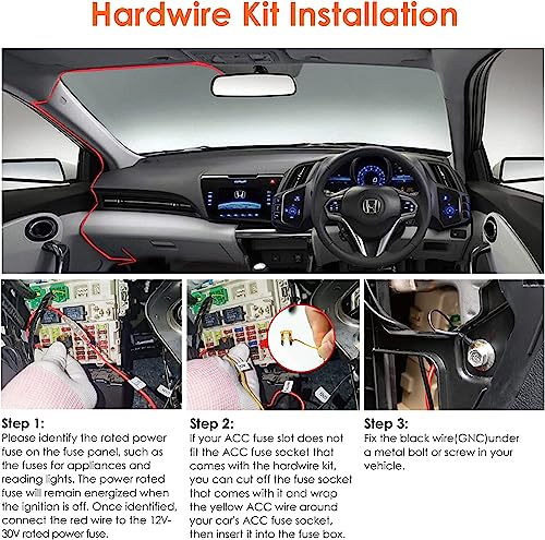 Gebildet Dash Cam Hardwire Kit, Type C USB Hard Wire Kit 12V-24V - Product Imagery