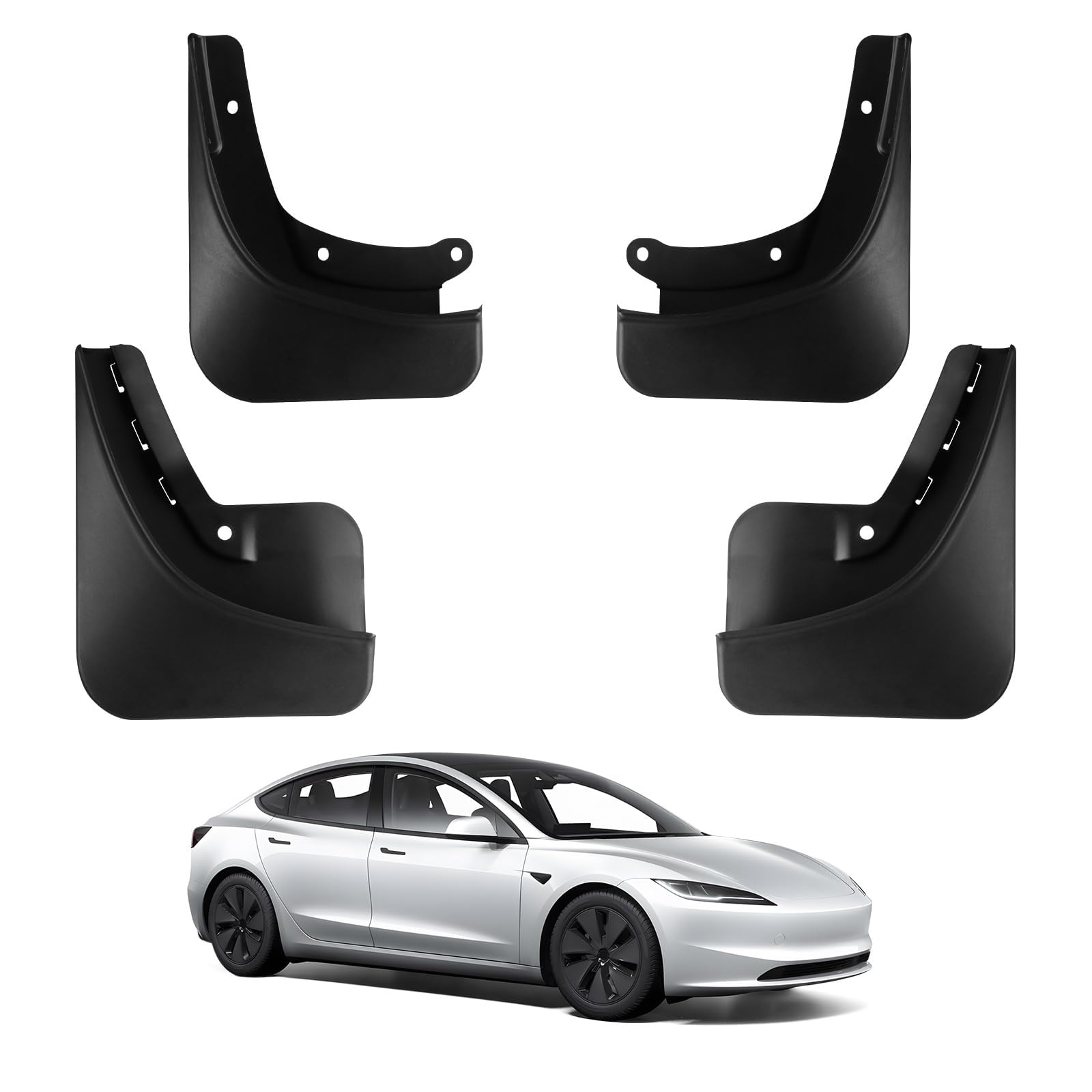 BASENOR for 2024-2026 Tesla Model 3 Highland Mud Flaps Splash - Product Imagery