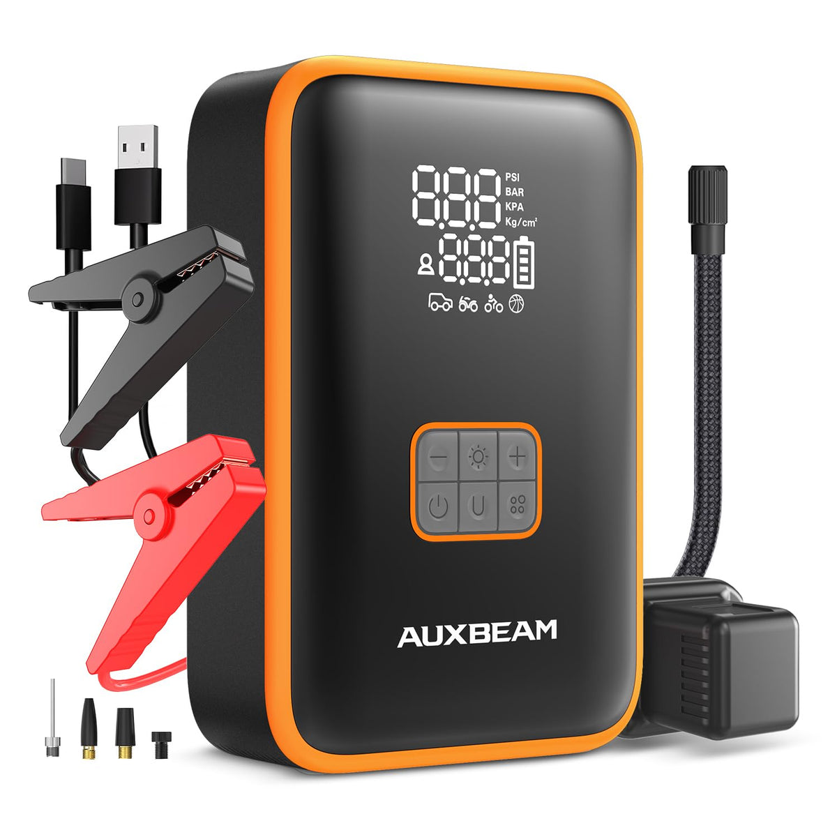 Auxbeam Jump Starter with Air Compressor 3000A Car Battery Jump - Product Imagery