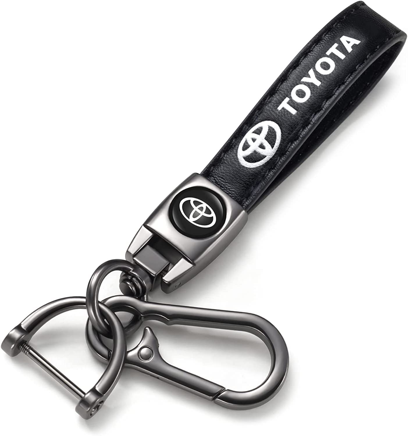 leather car keychain set for Toyota Corolla, RAV4, Highlander - Product Imagery