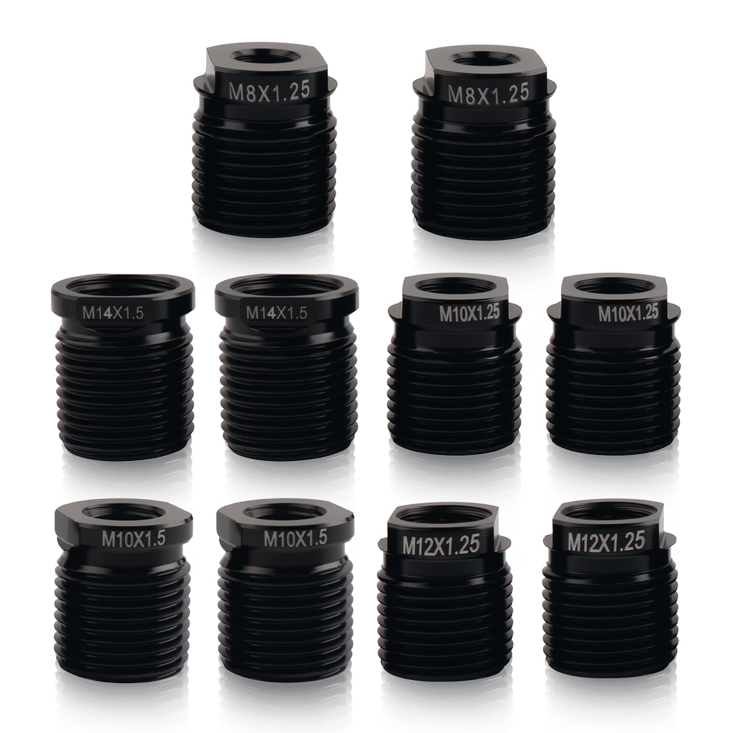 10PCS Car Gear Shift Knob Adapter Aluminum Alloy,Muti-Size Gear - Product Imagery