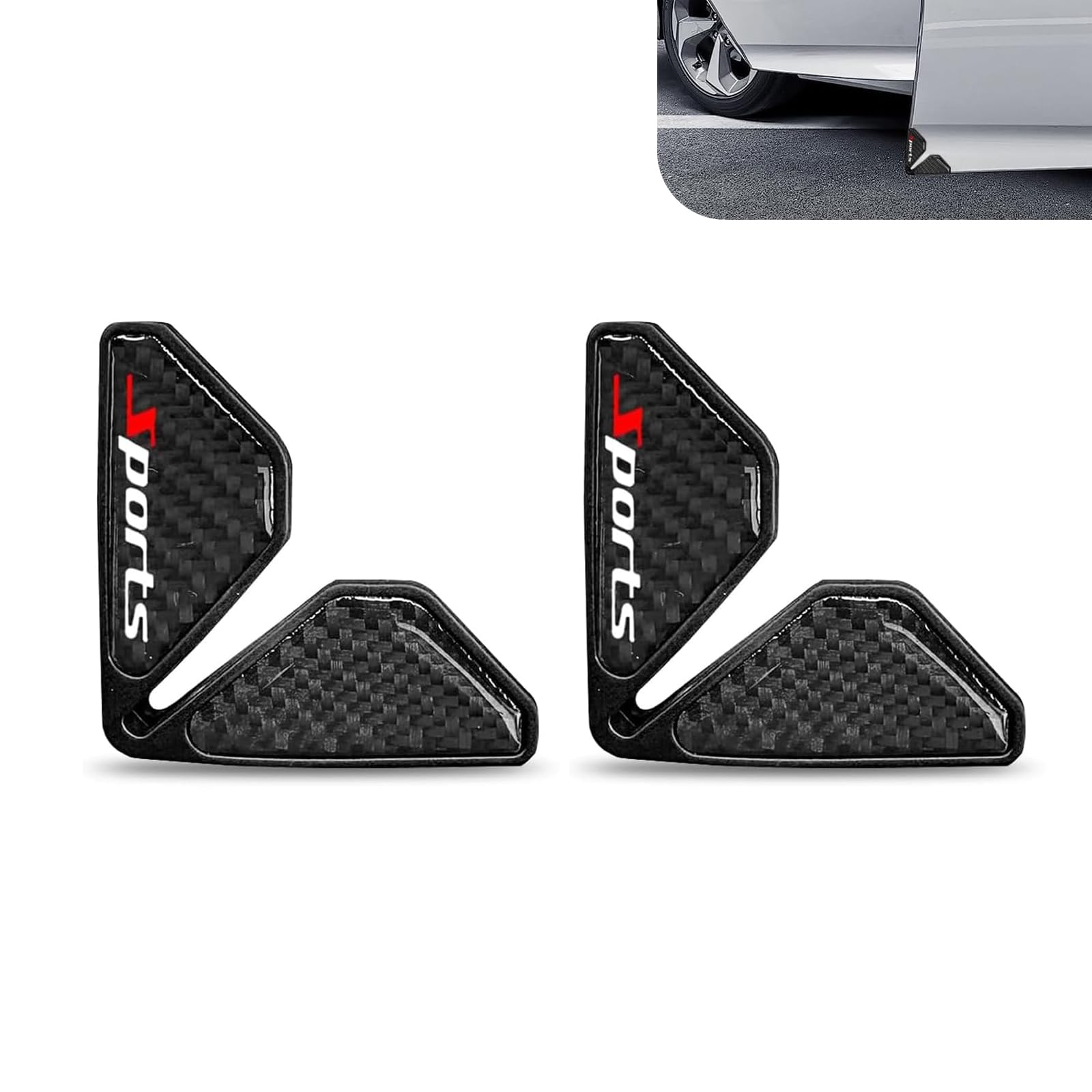 2PCS Car Door Corner Guards, Carbon Fiber Car Door Edge - Product Imagery