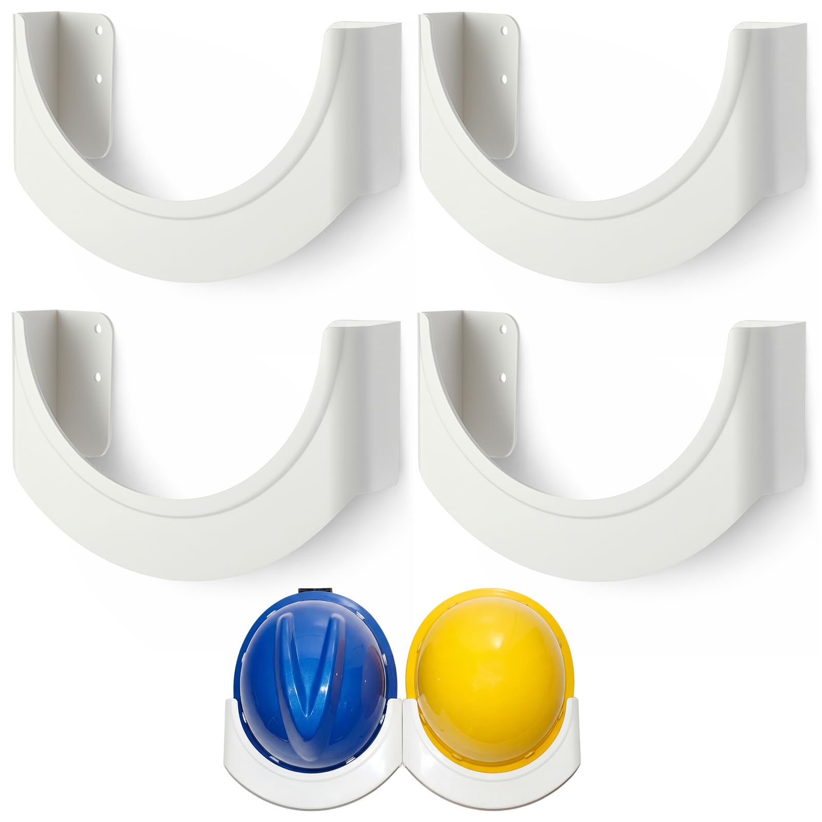 4 Pack Wall Mounted Hard Hat Storage Rack 9.65 x 5.91 Inches - Product Imagery