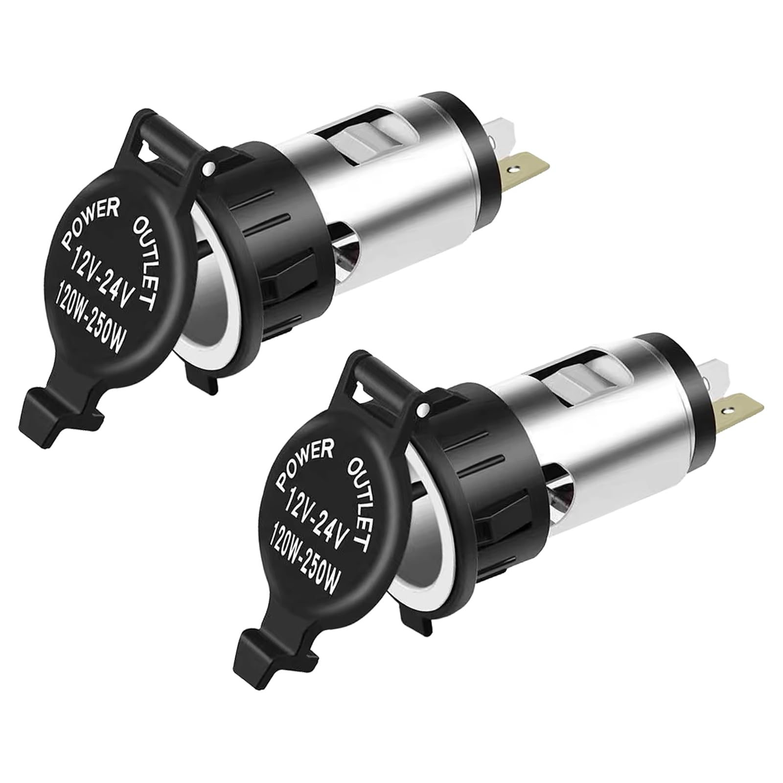 2PCS Cigarette Lighter Socket, 12V Car Cigarette Lighter Adapter - Product Imagery