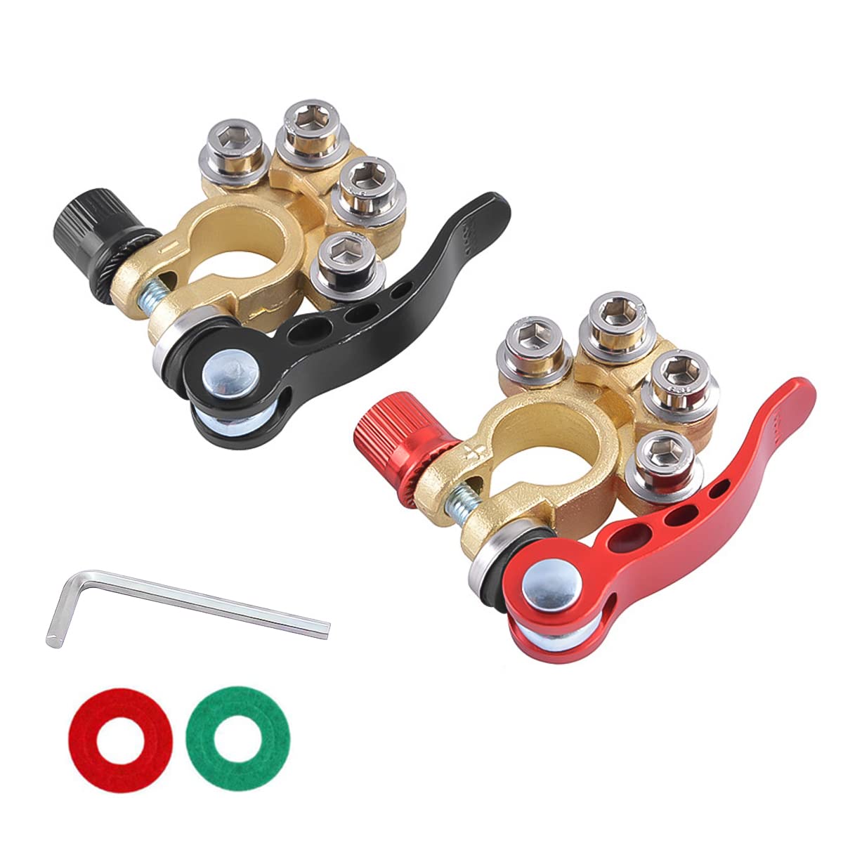 Moly Magnolia 2PCS 4-Way Quick-Release Car Battery Terminal - Product Imagery