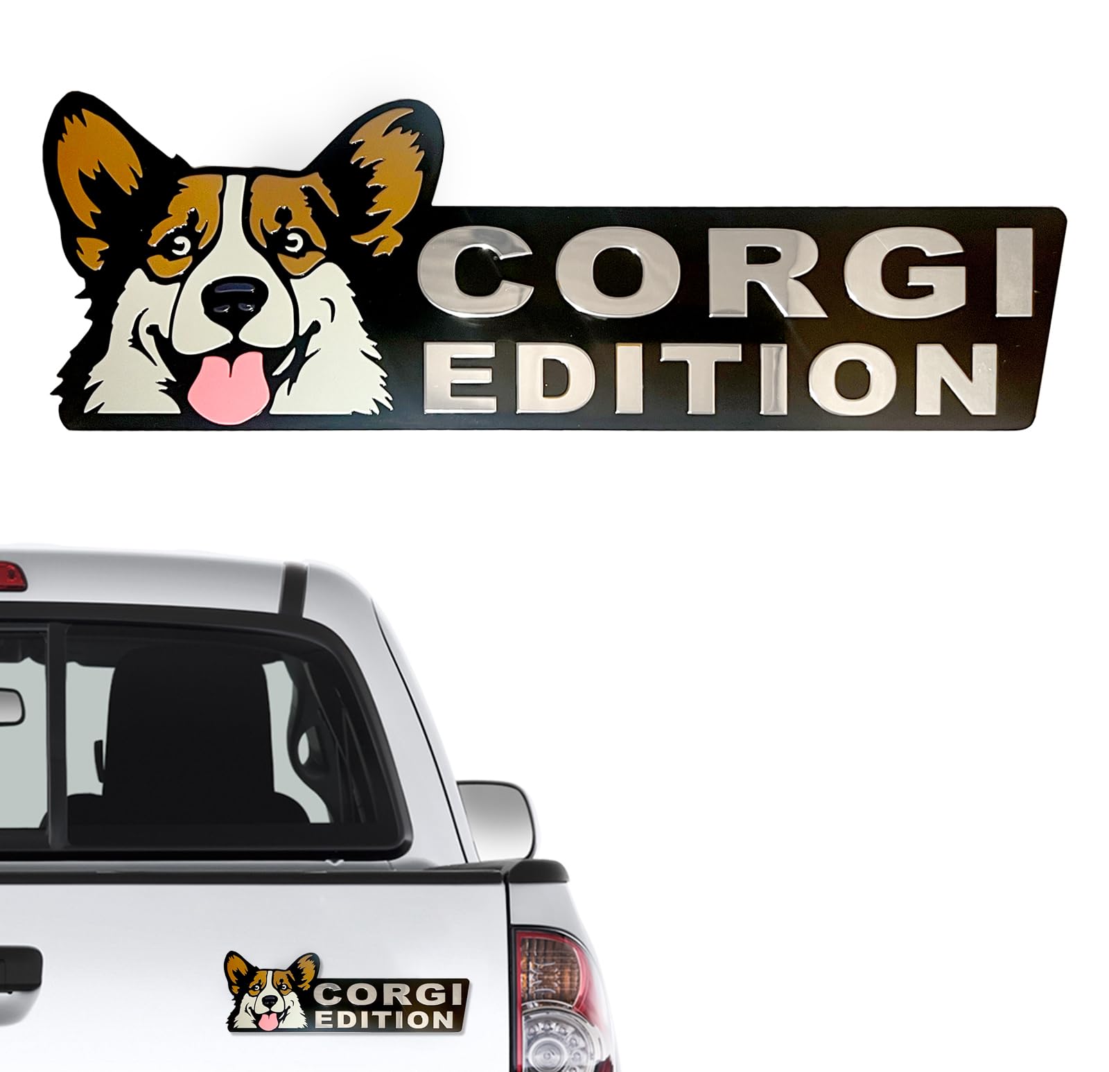 Dog Edition 3D Car Badge, Laser Cutting Metal Emblem, Cute Dogs - Product Imagery