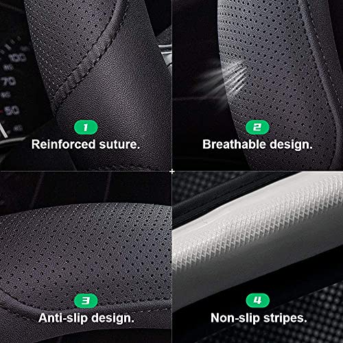 Car Steering Wheel Cover,14.5-15 Inch Black Universal Microfiber - Product Imagery