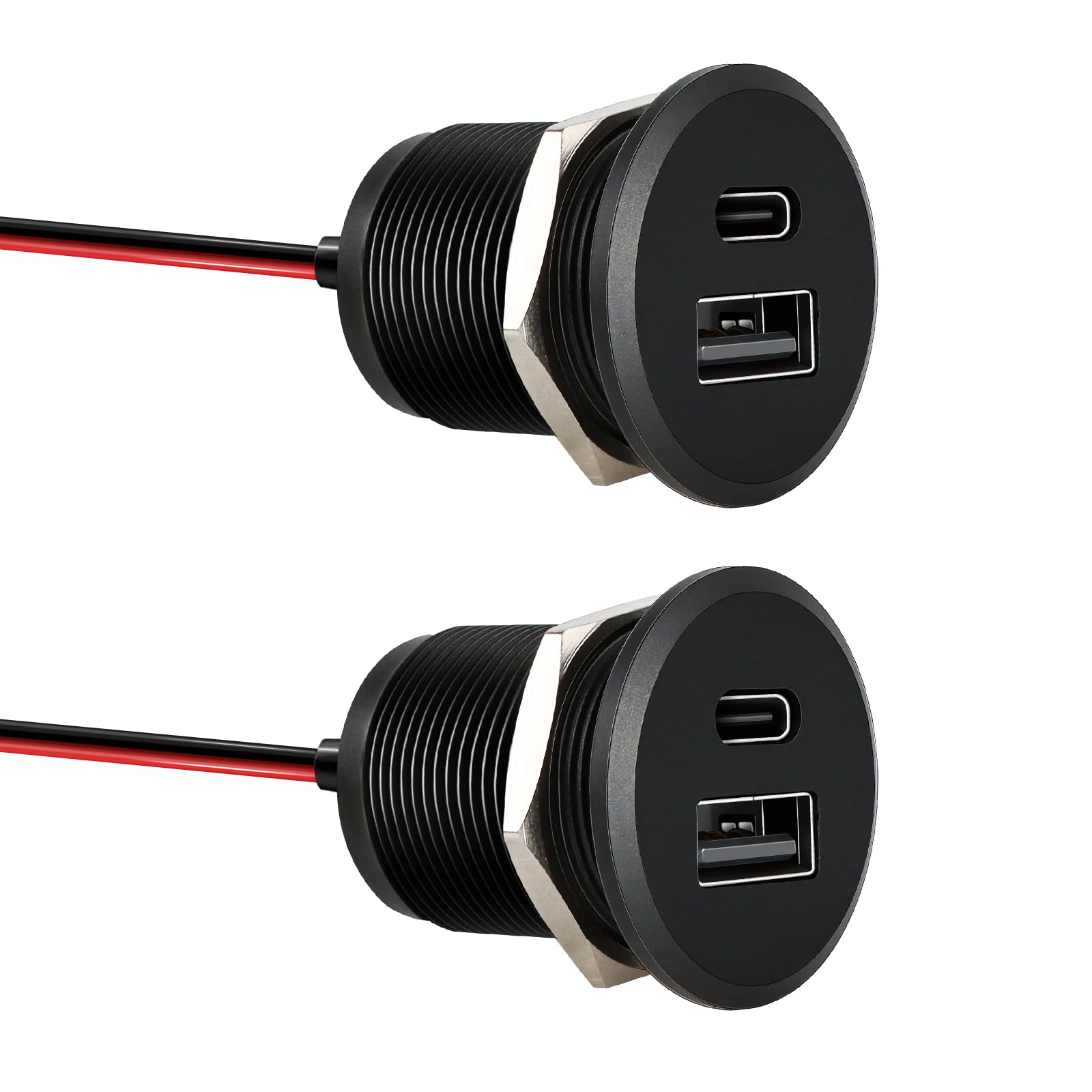 acegoo 24W USB C Car Charger, Aluminum Fast Charging 12V USB - Product Imagery