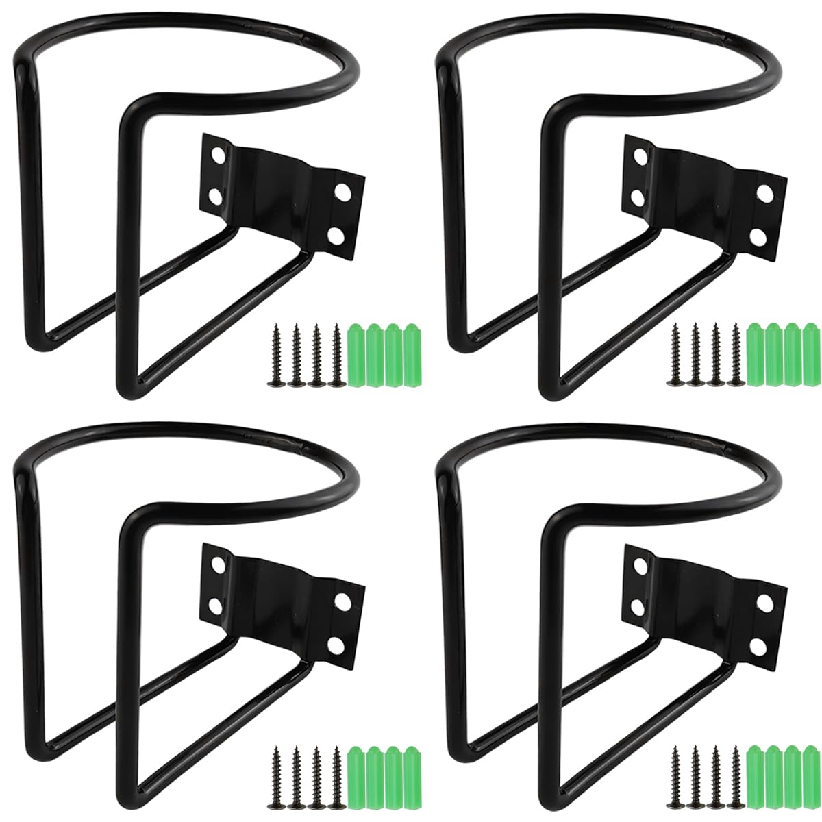TIHOOD 4PCS Boat Ring Cup Holder Stainless Steel, Wall Mounted - Product Imagery