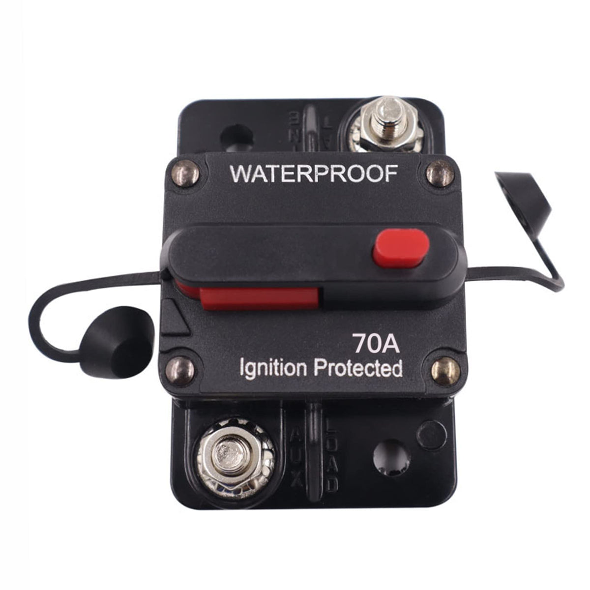 70 Amp Circuit Breaker,Waterproof,with Manual Reset,12V-48V DC, - Product Imagery