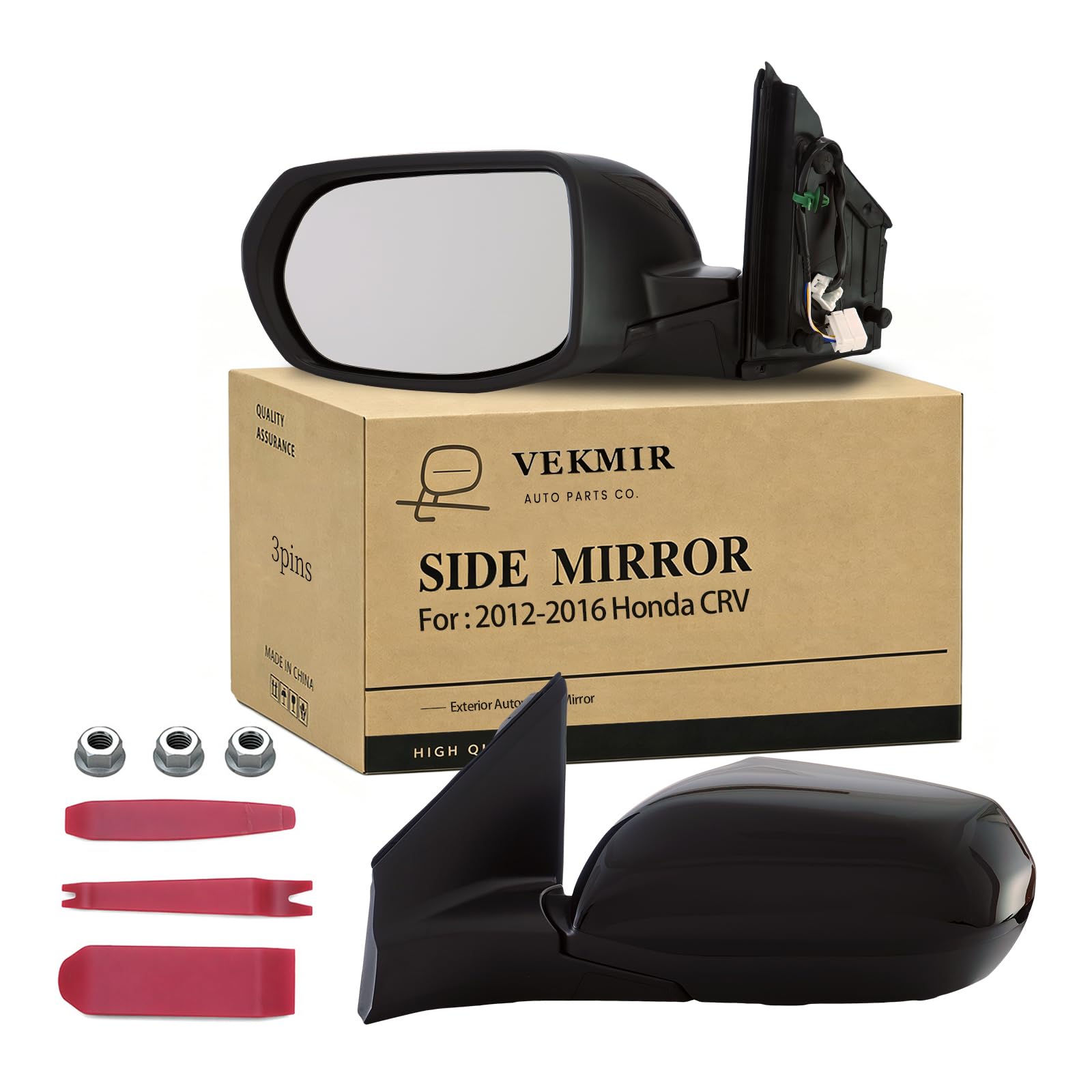 Driver Side Mirror For 2012-2016 Honda CRV（3pins Black） - Product Imagery