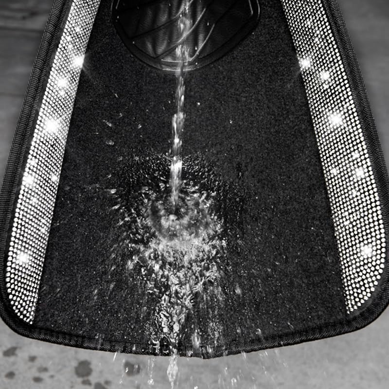CAR PASS 3 Row Bling Diamond Car Mats Shining Carpet Rhinestones - Product Imagery