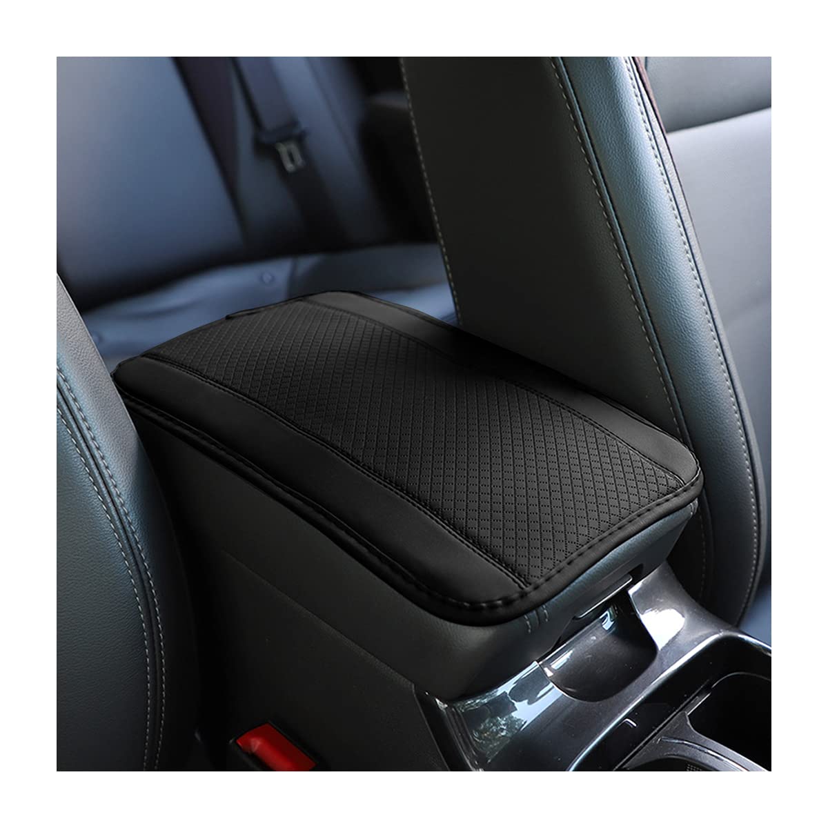 8sanlione Car Center Console Pad, Black - Product Imagery