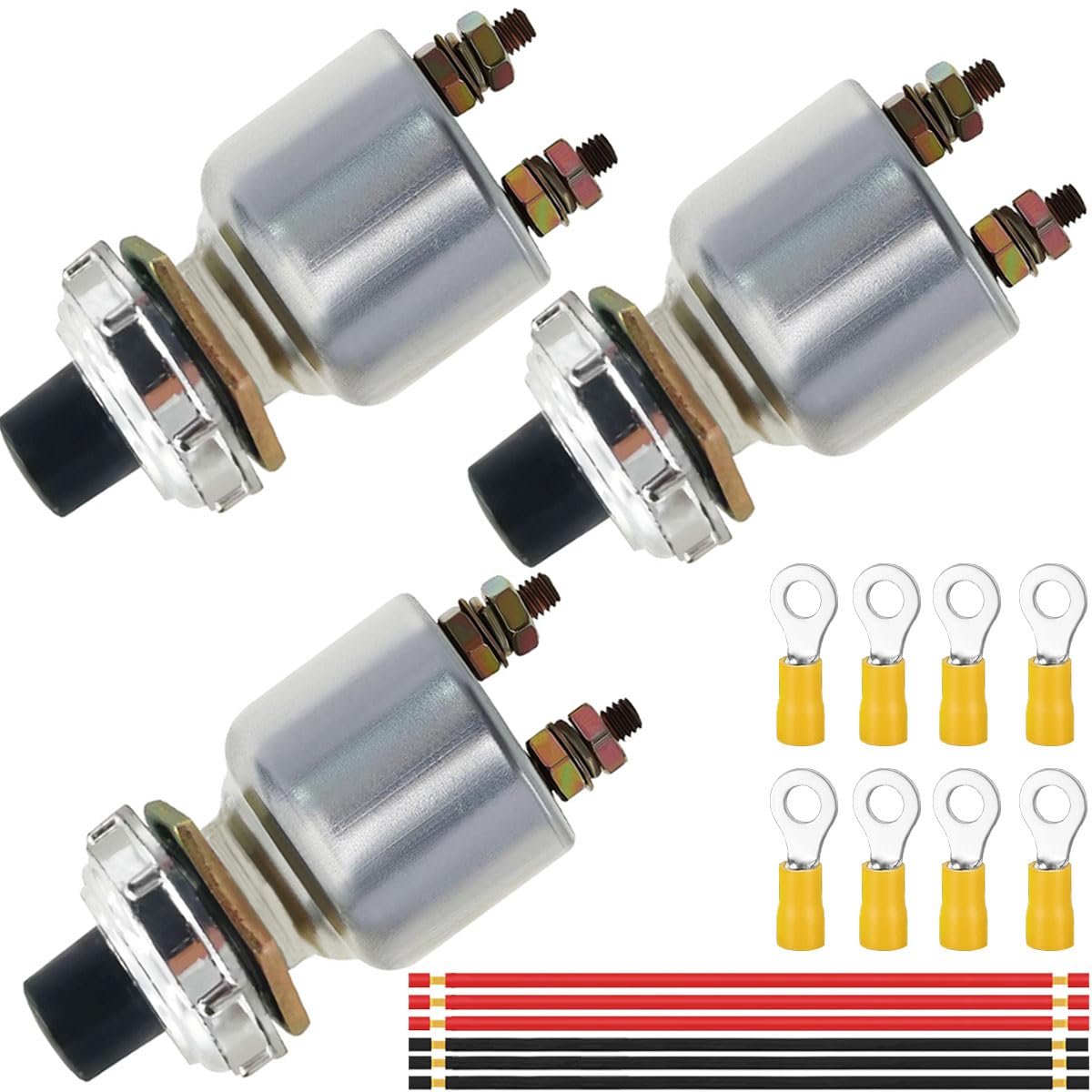 3 Pcs Car Start Switch Accessories Push Horn Button Starter - Product Imagery