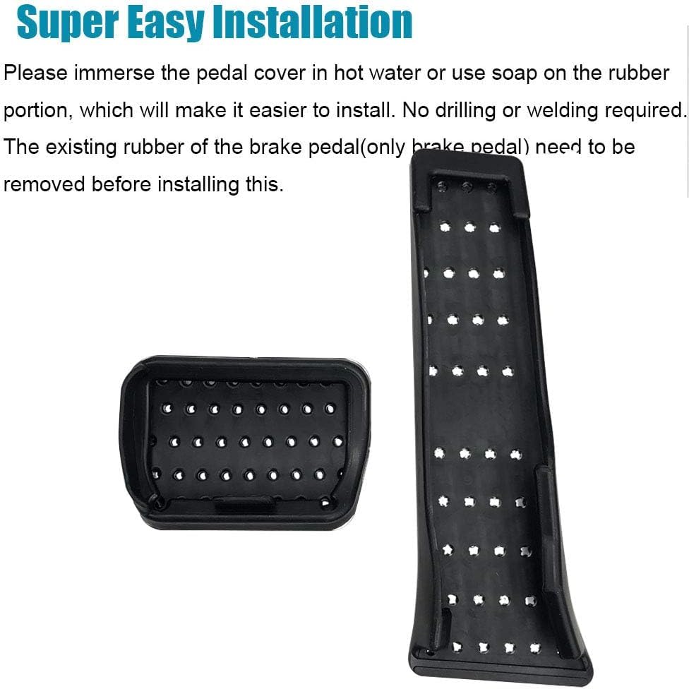 LEXLEY 2PCS Anti-Slip Aluminum Brake Gas Pedal Pads,Auto No - Product Imagery