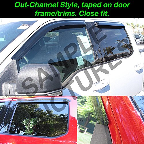 Smoked Out-Channel Window Vent Guard Rain Visors For 2008-2012 - Product Imagery