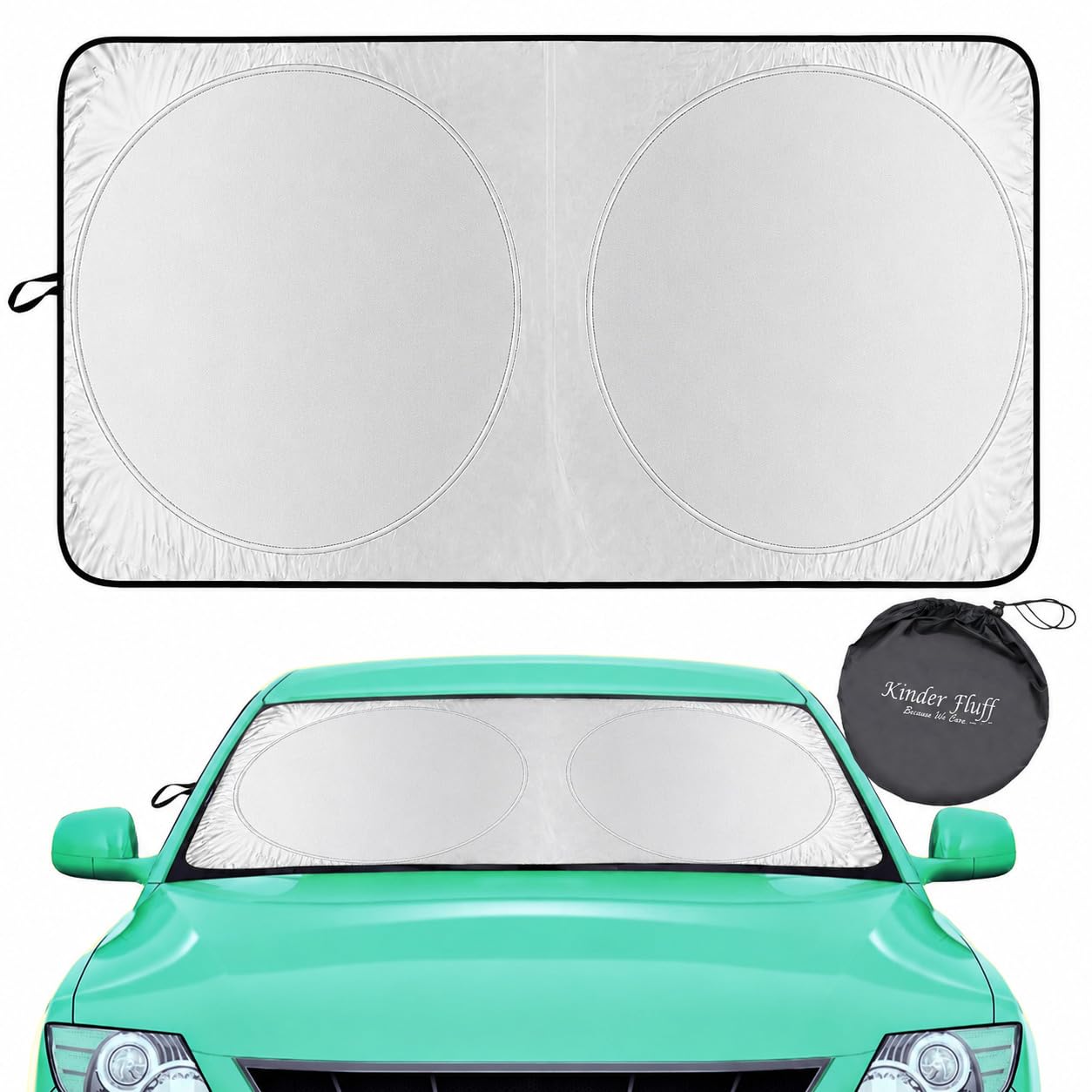 Windshield Sun Shade - Certified 99.87% UVB & 99.02% UVA - Product Imagery