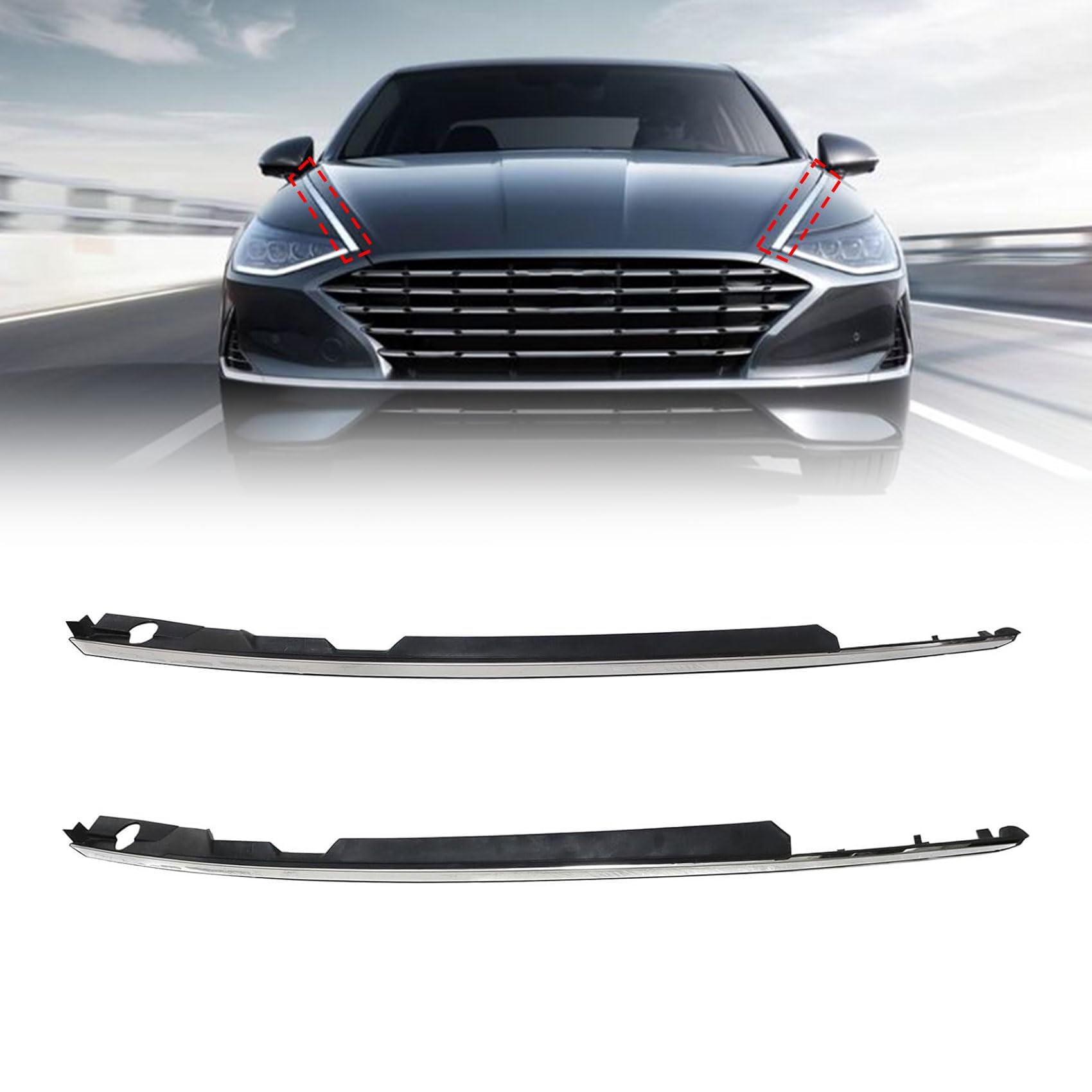 Priprilod Front Fender Trim Chrome Left+Right Side Fit For - Product Imagery