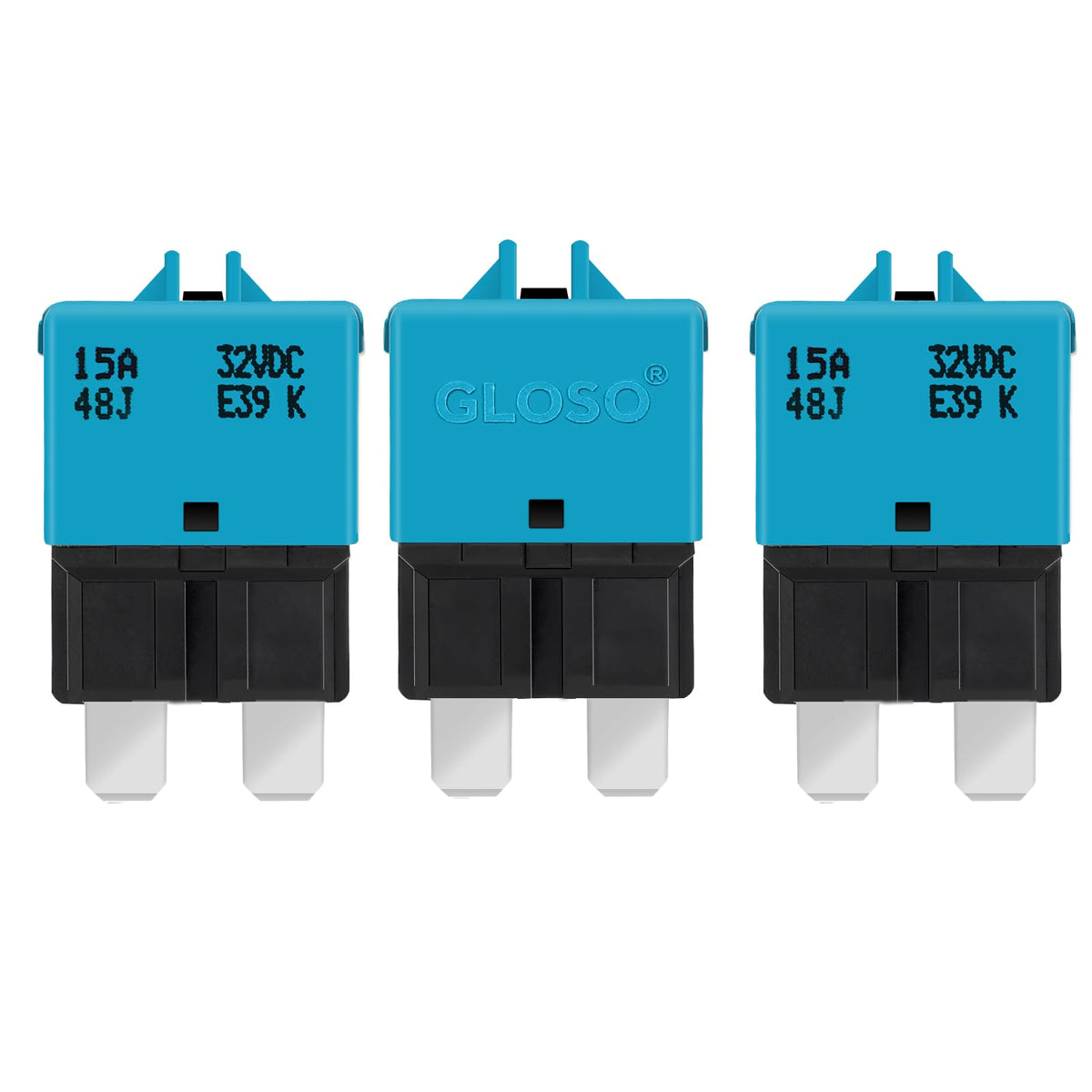 GLOSO Circuit Breaker E39 (T3) Manual Reset Fuse for Car Truck - Product Imagery