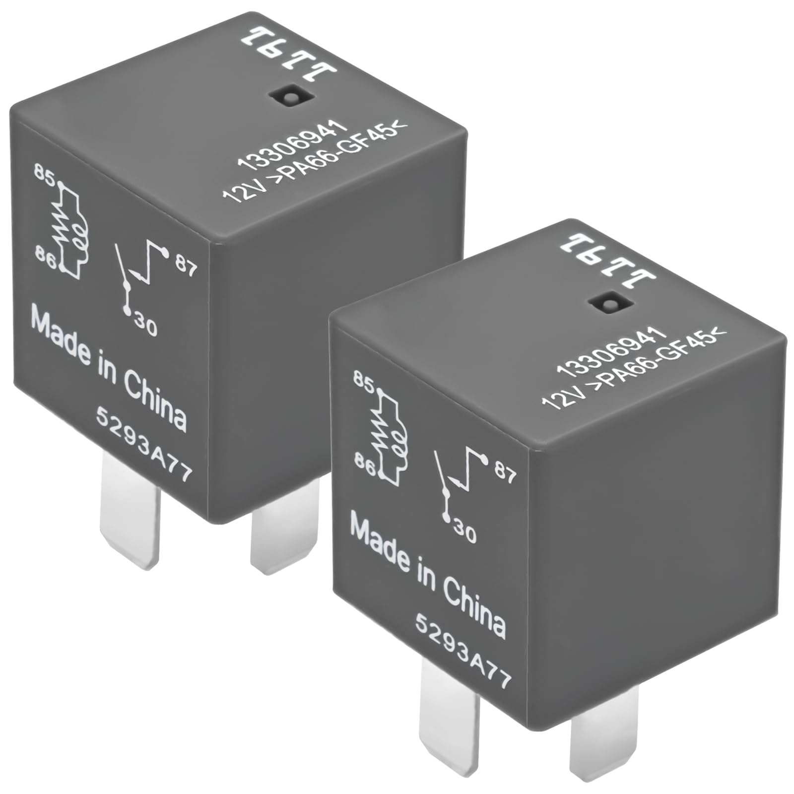 Relay 13306941 (Pack of 2) - 12VDC 30A 4-Pin Multi-Purpose Relay - Product Imagery