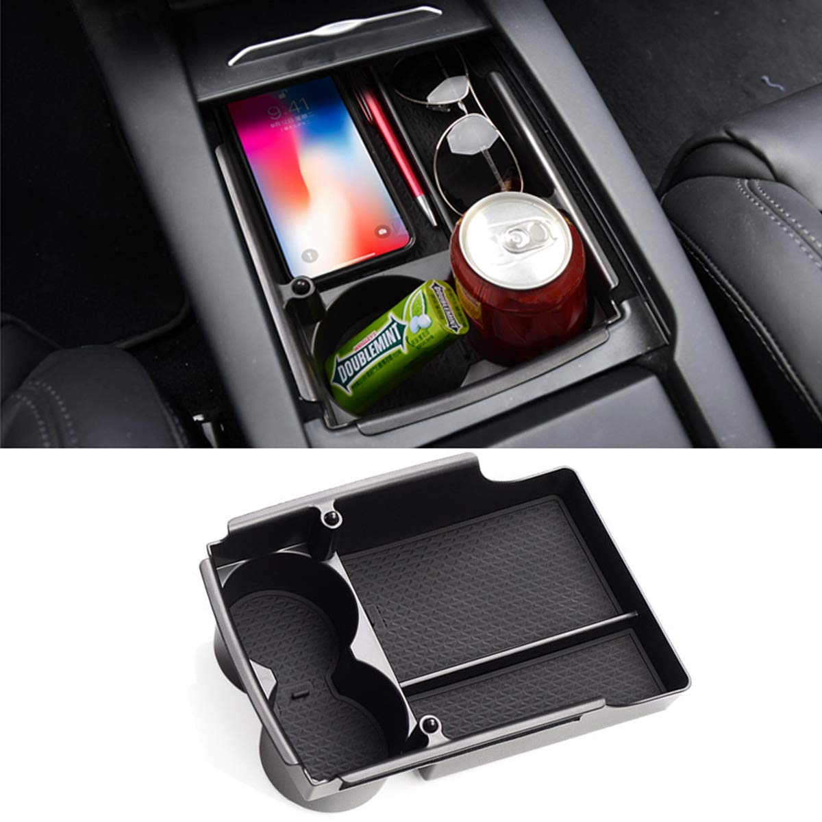 Jaronx Compatible with Tesla Model X/S Center Console Organizer - Product Imagery