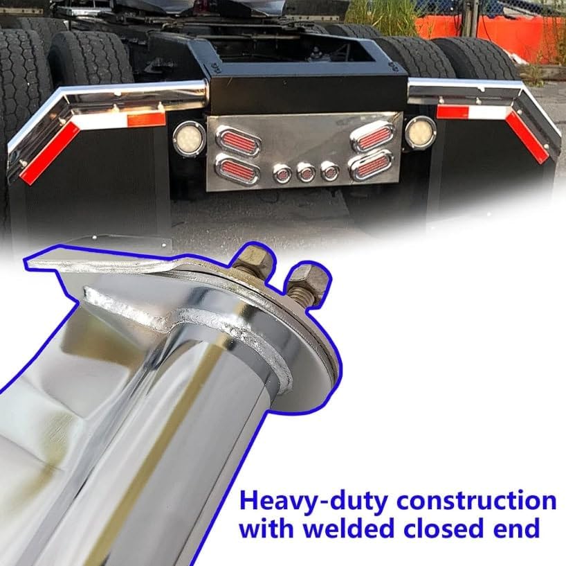 Torque Stainless Steel Mud Flap Hanger 28" 45-Degree Angled Set - Product Imagery