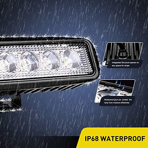 Nilight 2Pcs 18w Spot LED Work Lights LED Pods Fog Lights Off - Product Imagery