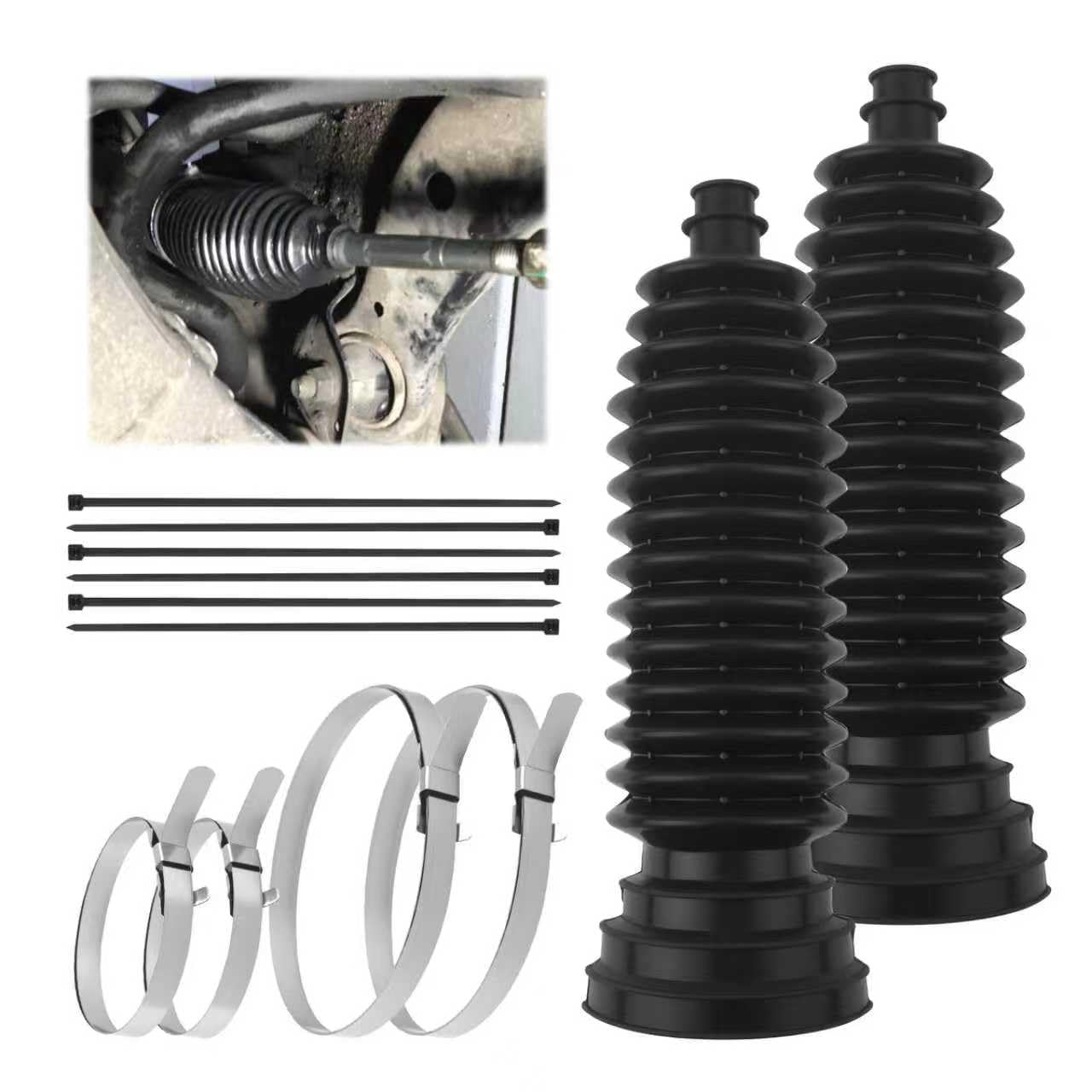 2PCS Thick Silicone Car Inner Tie Rod Boot Upgrade Large - Product Imagery