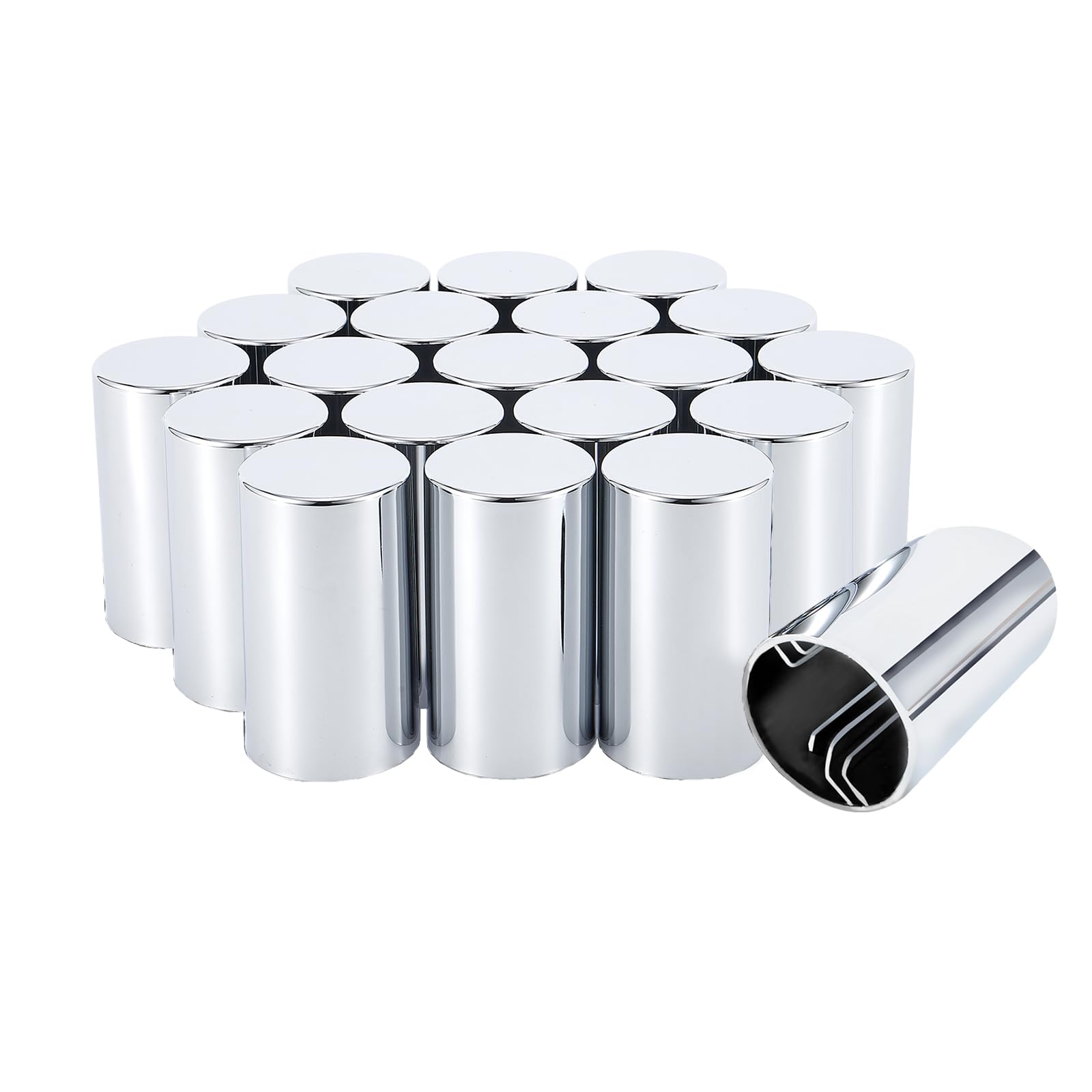 33mm x 3 1/2" Lug Nut Cover ABS Chrome Plastic Cylinder Nut - Product Imagery