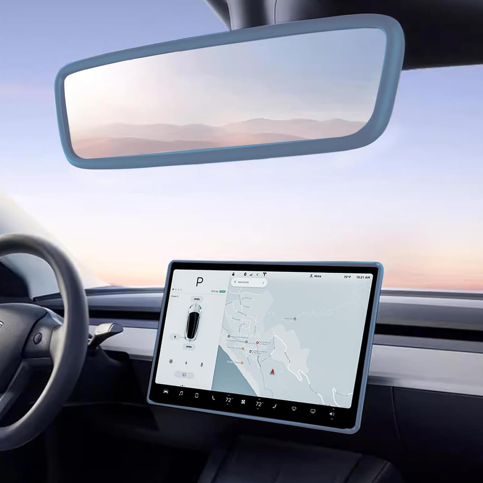 2PCS Protector Trim Frame Compatible with Tesla Model 3 Y - Product Imagery