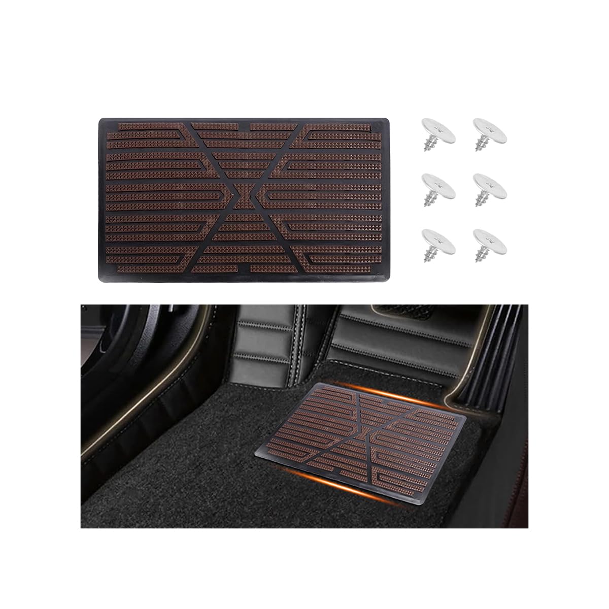 9.06 x 5.91 Inch PVC Floor Mat Repair Patch, Coffee - Product Imagery