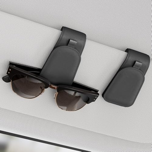 Sotfamily Magnetic Sunglass Holder for Car Visor, 2 Packs, Faux - Product Imagery