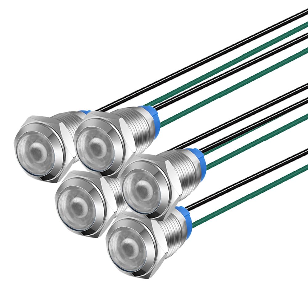 Gebildet 5pcs 10mm 3V-4.5V-5V-6V-7.5V-9VDC LED Metal Indicator - Product Imagery