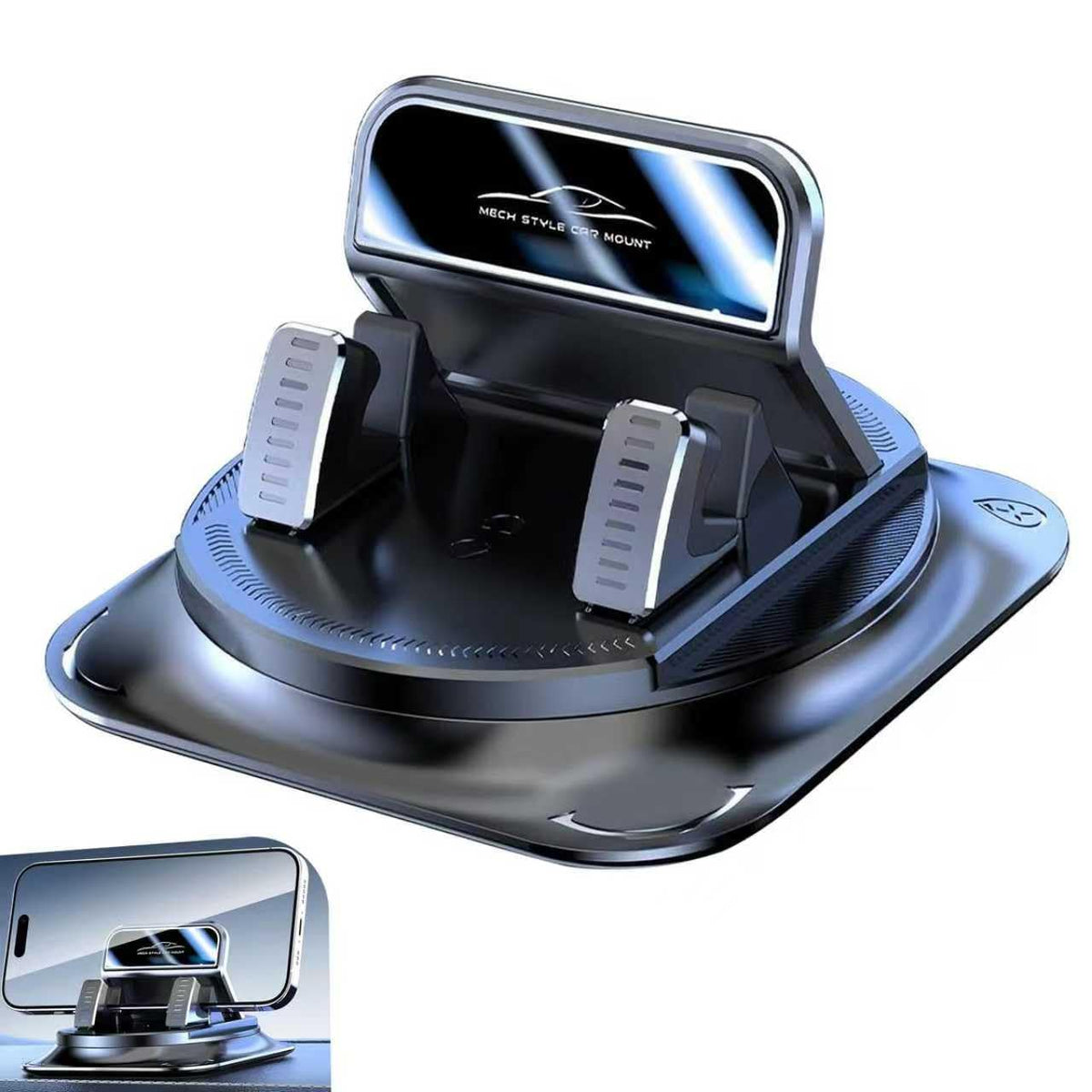 360 Degree Rotation Car Phone Holder, Non-Slip Dashboard - Product Imagery