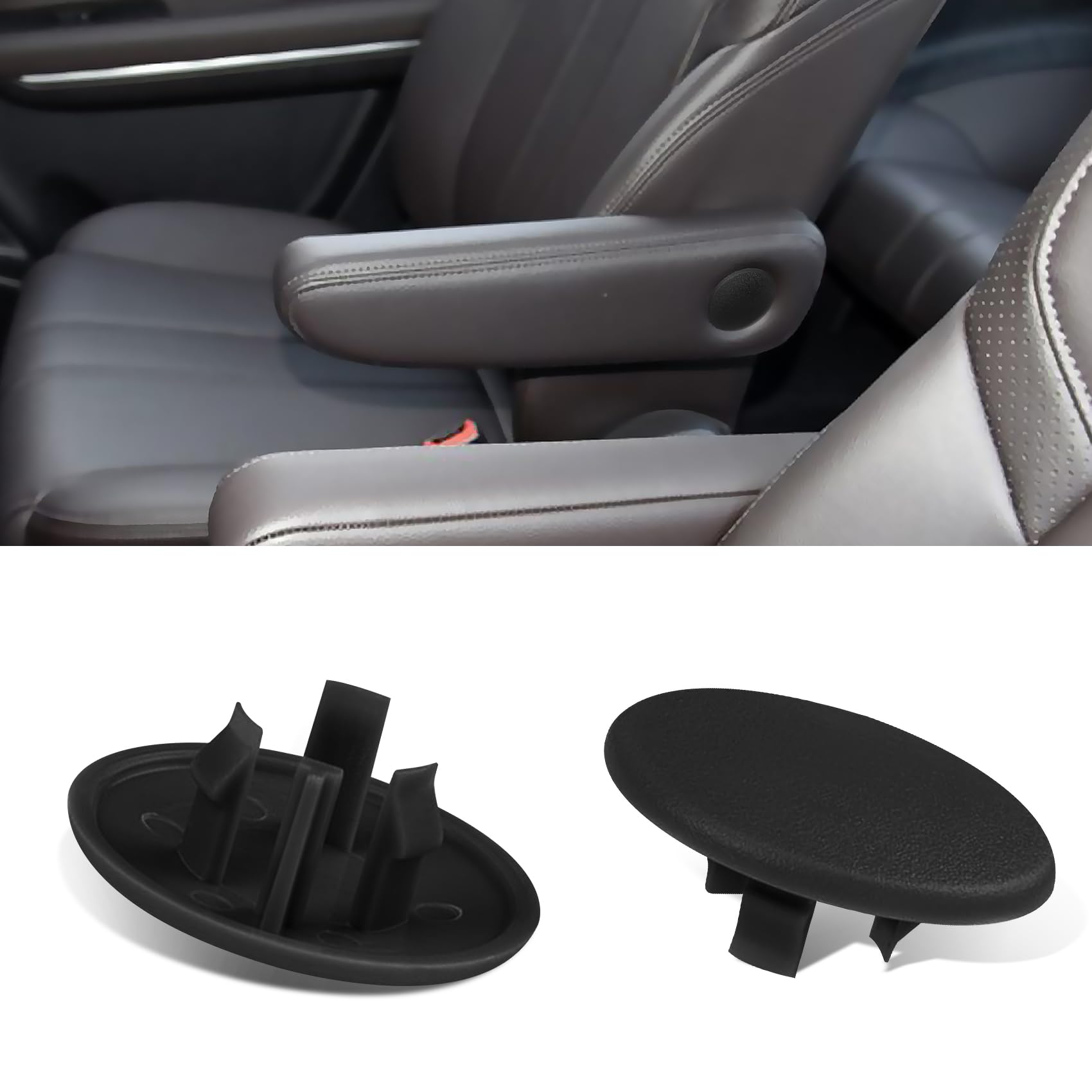Rear Seat Armrest Cap, OEM# 15279689, 2PCS, Black - Product Imagery