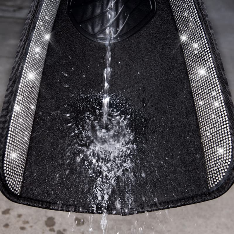 CAR PASS Bling Diamond Car Floor Mats, Shining Rhinestone Carpet - Product Imagery