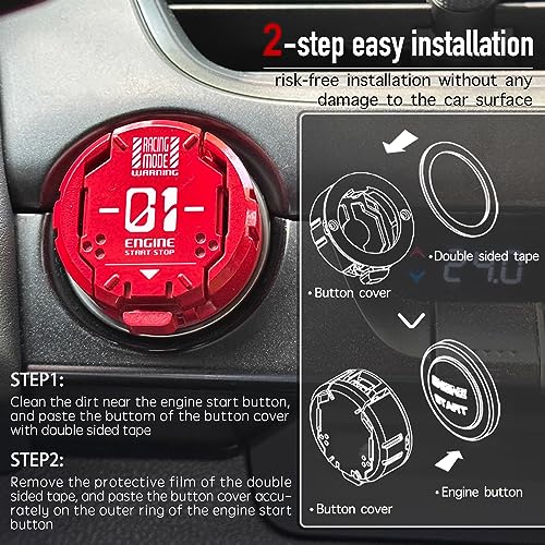 𝙊𝙧𝙞𝙜𝙞𝙣𝙖𝙡 | Push Start Button Cover, Metal Mecha Car - Product Imagery