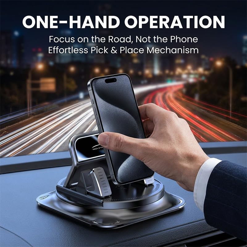 Car Phone Holder with 360 Degree Rotation 2026 Dashboard Phone - Product Imagery