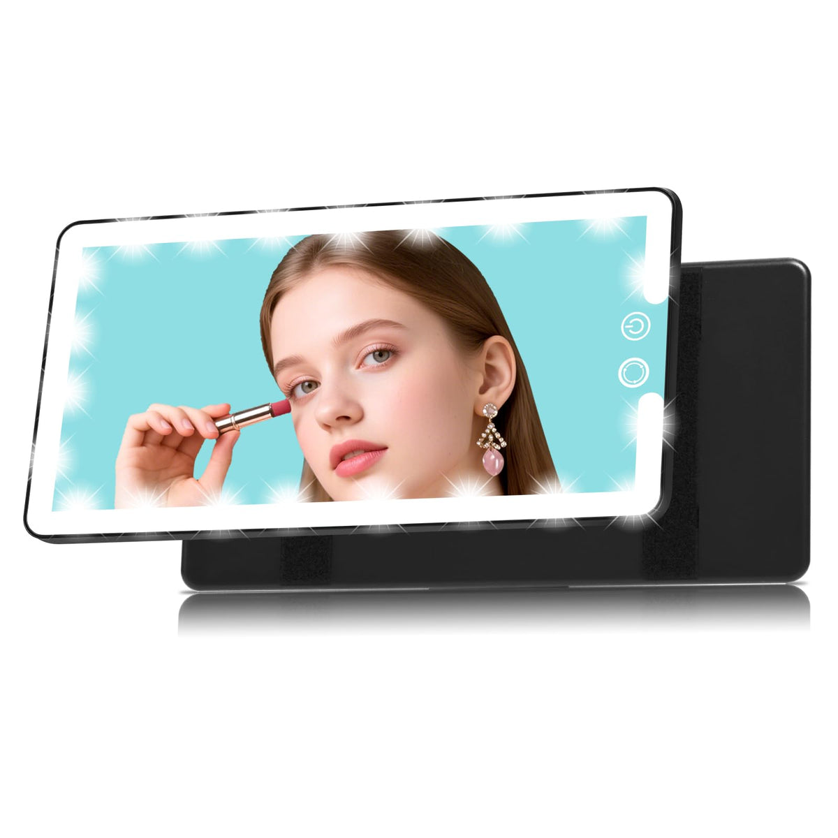 Car Visor Vanity Mirror with Light, Rechargeable Dimmable Touch - Product Imagery